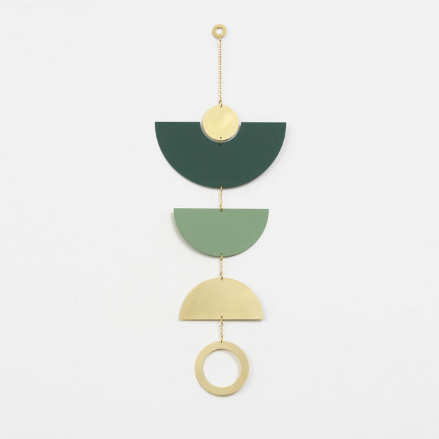Frond Wall Hanging - Green/Brass
