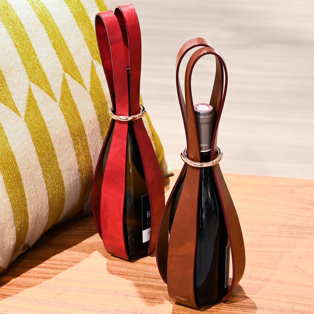 Wine Bottle Leather Carriers