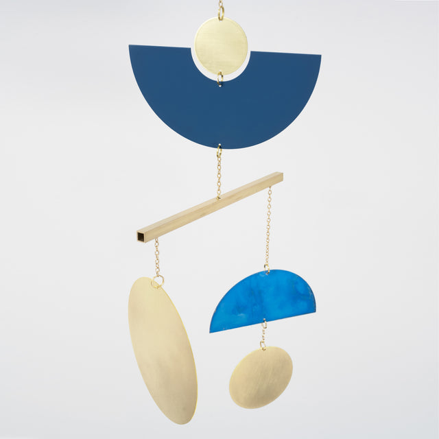 Pivot Mobile - Blue Patina/Brass