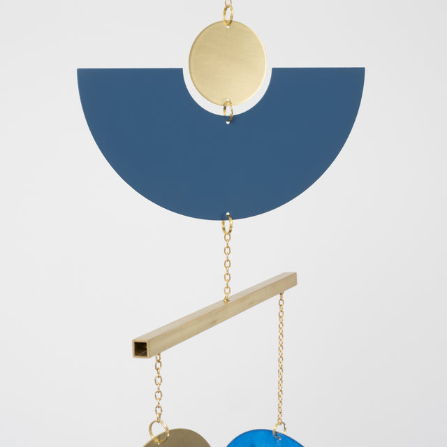 Pivot Mobile - Blue Patina/Brass