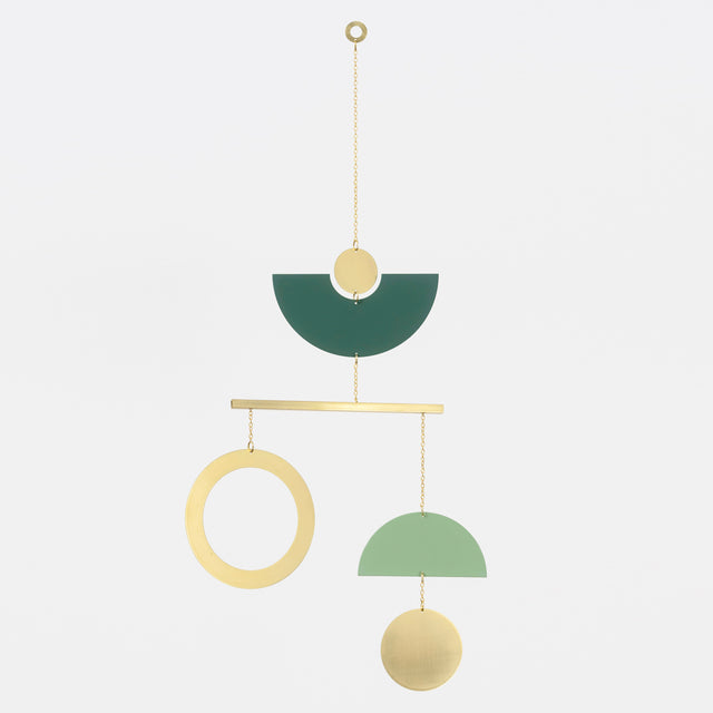 Topiary Mobile - Green/Brass
