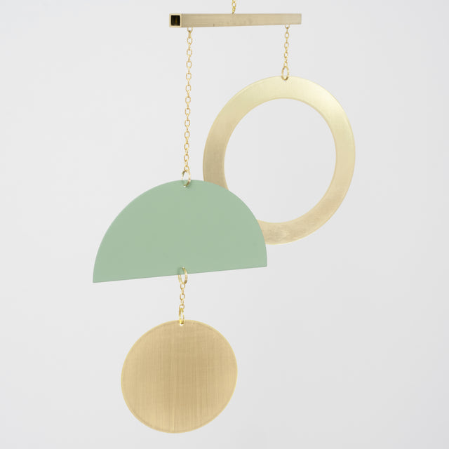 Topiary Mobile - Green/Brass