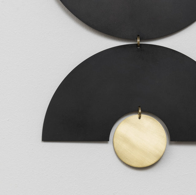 Double Arc Wall Hanging - Black/Brass