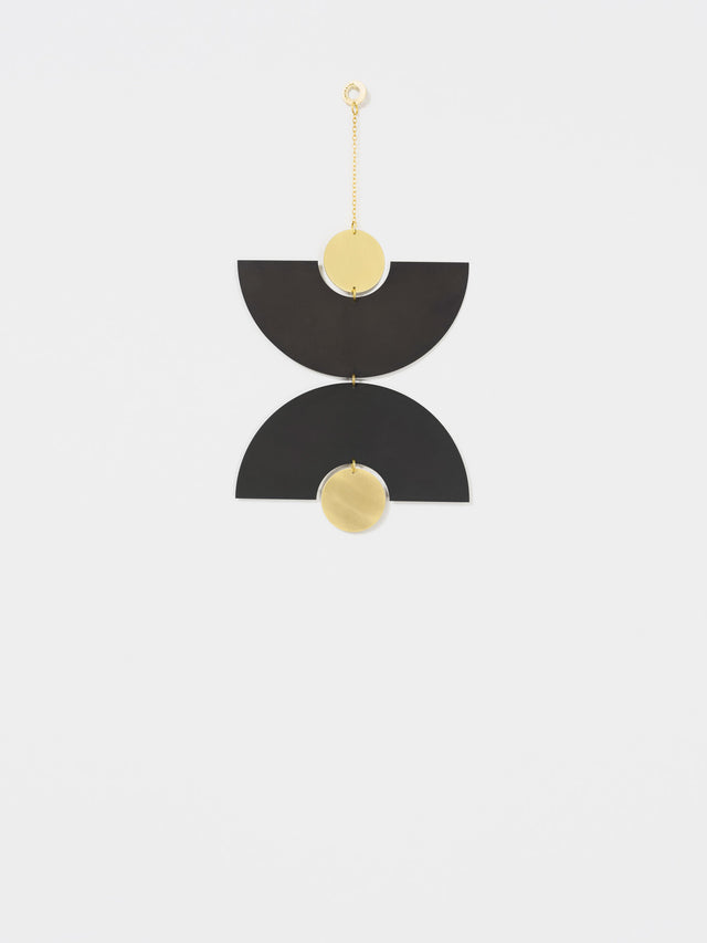 Double Arc Wall Hanging - Black/Brass